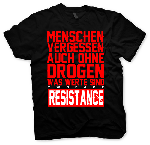 Bild von Two Face Resistance "Menschen vergessen" Shirt